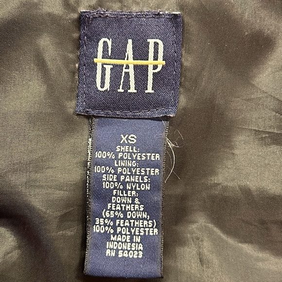Gap Down & Feathers Quilted Puffer Vest Stretch Sides Pockets Cold Weather XS - Picture 6 of 7